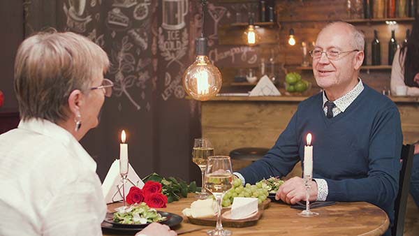 couple having dinner for valentines day